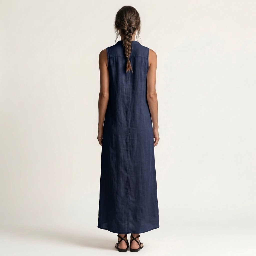 Mirabell | Hooded Button-Front Sleeveless Maxi Dress Front