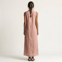 Mirabell | Hooded Button-Front Sleeveless Maxi Dress Side