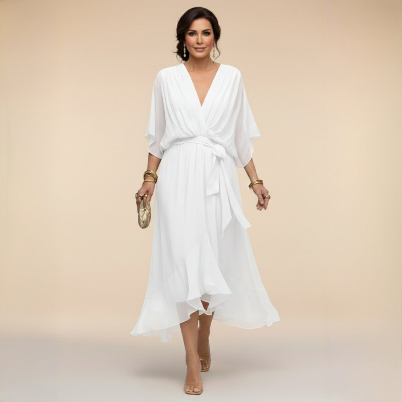 Monica | V-Neck Dress Angle
