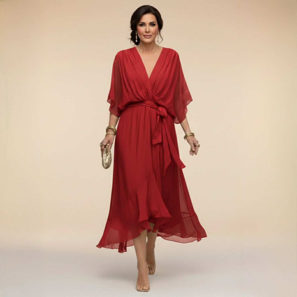 Monica | V-Neck Dress Full
