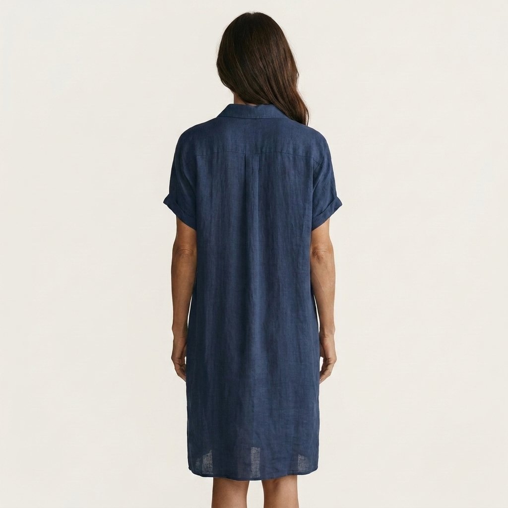Nidalie | Midi Shirt Dress with Rolled Cuffs Angle