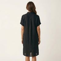 Nidalie | Midi Shirt Dress with Rolled Cuffs Side