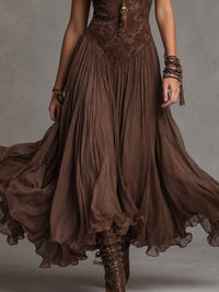Olivia | Lace Corset Maxi Dress for Women Back