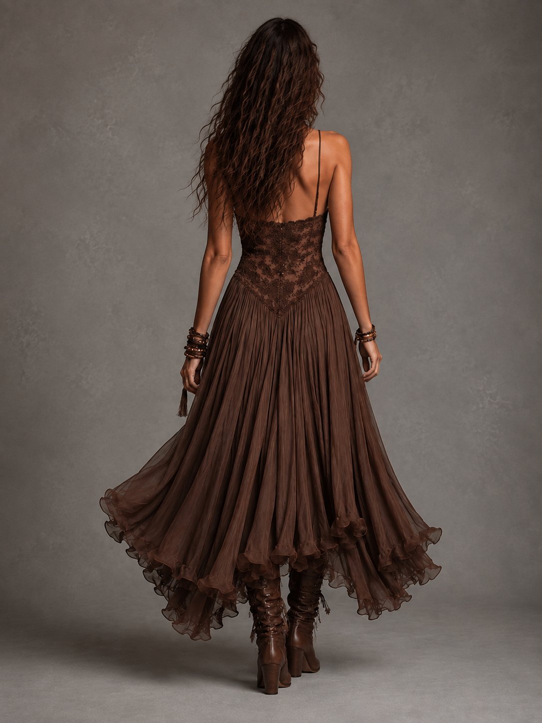 Olivia | Lace Corset Maxi Dress for Women Detail