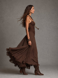 Olivia | Lace Corset Maxi Dress for Women Front