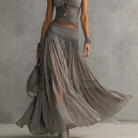 Olivia | Lace-Paneled Skirt Set for Women Detail