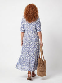 Ottoline | Tassel Tie Neck Printed Midi Dress Side