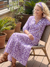 Penelope | Printed Tassel Tie Midi Dress Back