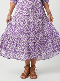 Penelope | Printed Tassel Tie Midi Dress Detail