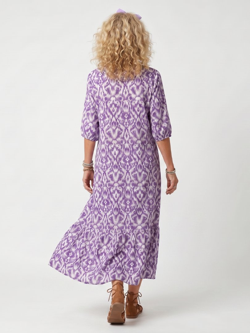 Penelope | Printed Tassel Tie Midi Dress Side