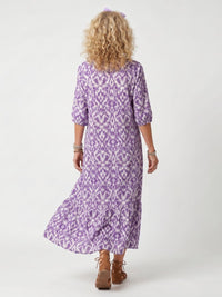 Penelope | Printed Tassel Tie Midi Dress Side