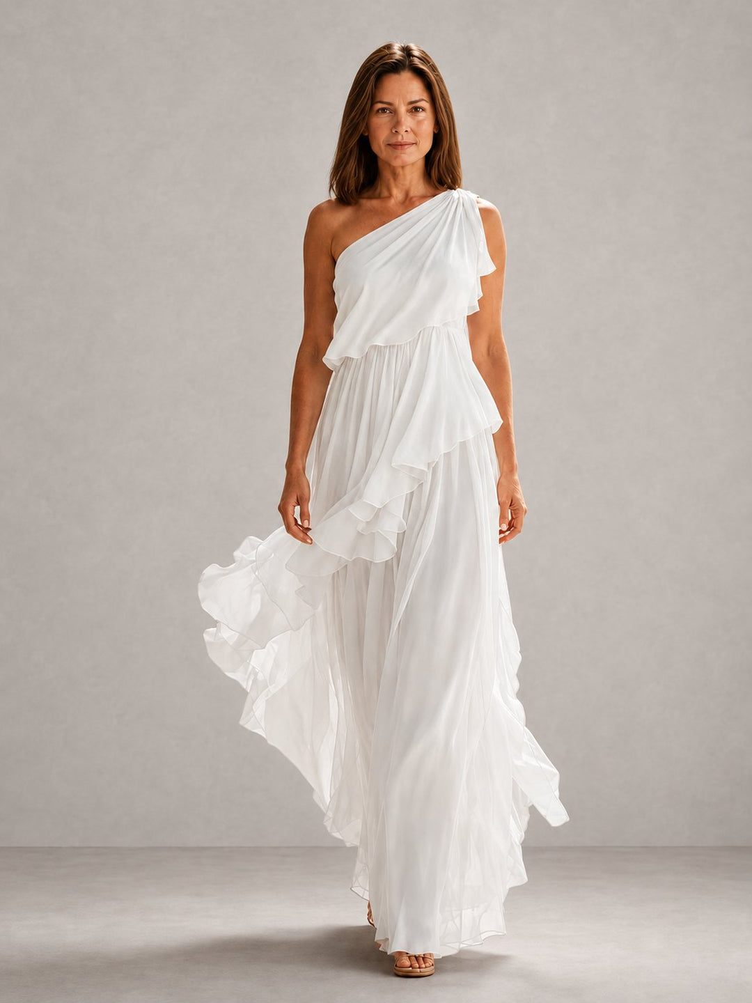Scarlett | One-Shoulder Ruffle Maxi Hero