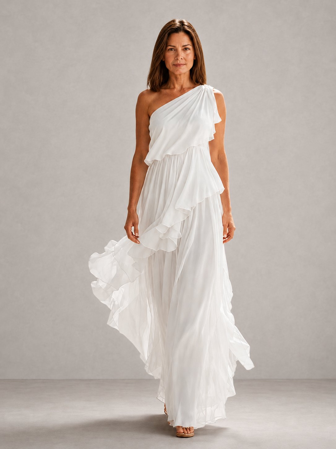 Scarlett | One-Shoulder Ruffle Maxi Hero