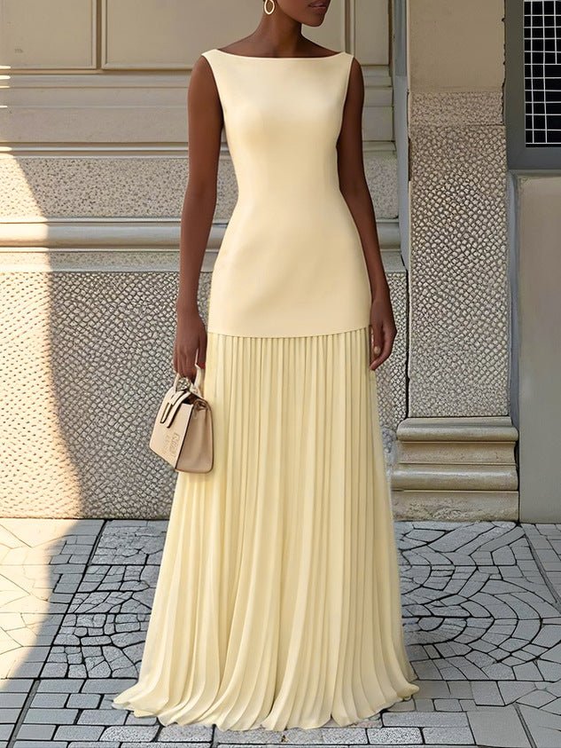 Shania™ Pleated Maxi Dress Back