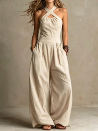 Sienna | Cross-Halter Jumpsuit Front