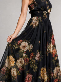 Sior | Floral Halter Neck Midi Dress Front