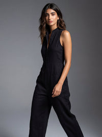 Sleeveless Minimalist Jumpsuit Close Up