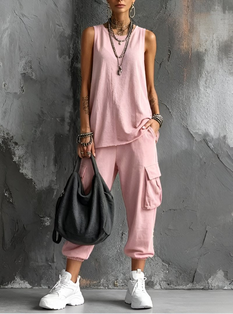 Sloane | Sleeveless Two-Piece Set Back
