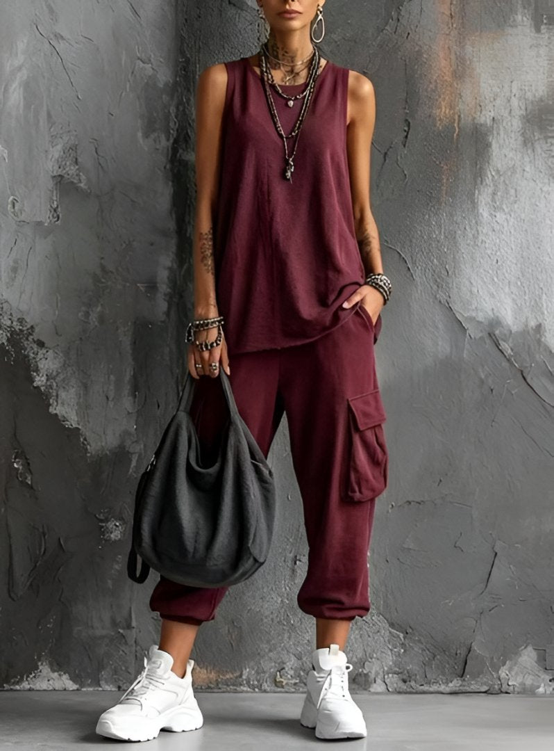 Sloane | Sleeveless Two-Piece Set Detail
