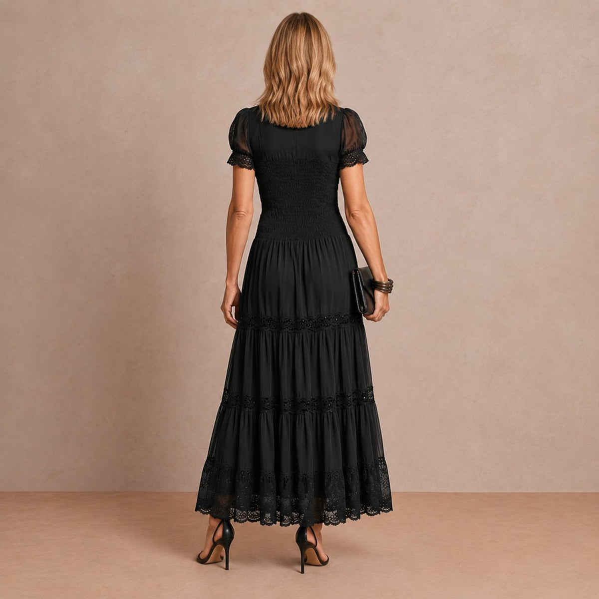 Sophia | Sheer Lace Maxi Dress for Women Front