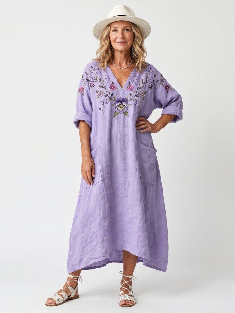 Tavi | Floral Oversized Pocket Midi Dress Hero