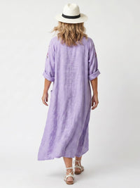 Tavi | Floral Oversized Pocket Midi Dress Side