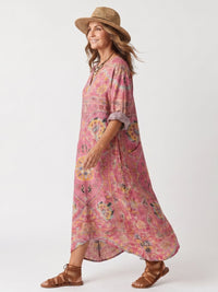 Tilda | Abstract Print Relaxed Pocket Midi Dress Front