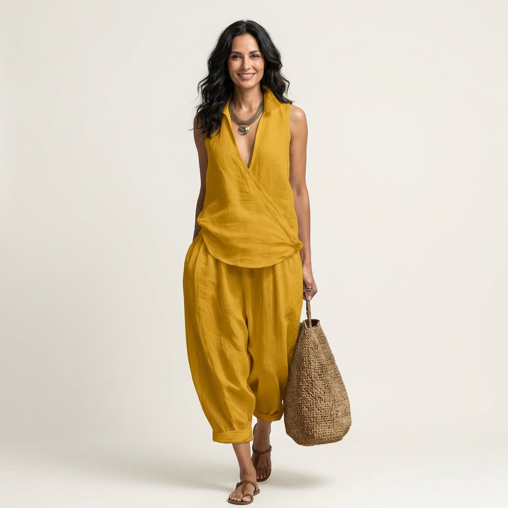 Twiila | Wrap-Top & Wide-Leg Set Full