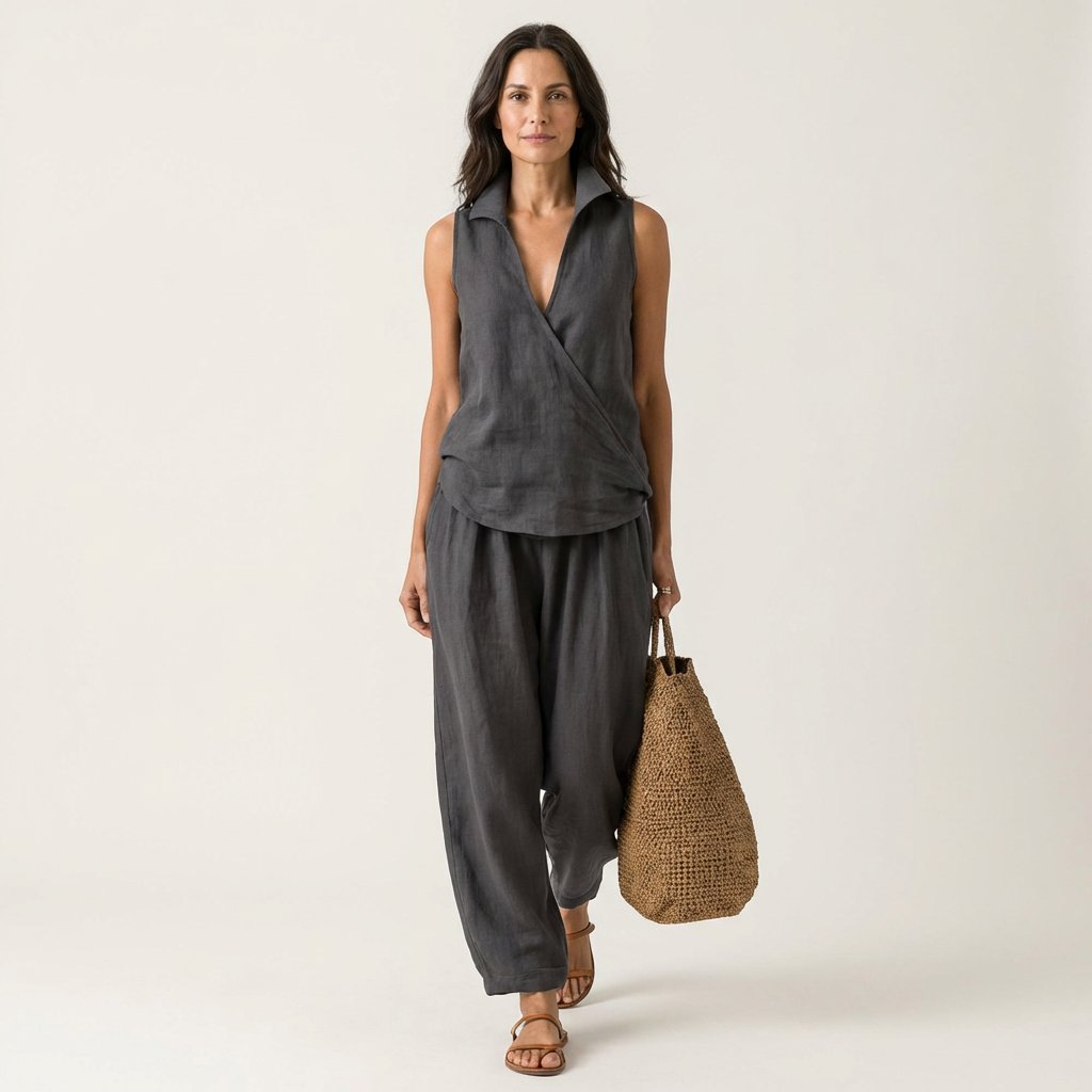 Twiila | Wrap-Top & Wide-Leg Set Lifestyle