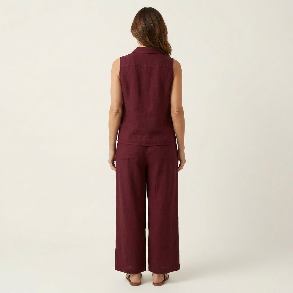 Twiila | Wrap-Top & Wide-Leg Set Side