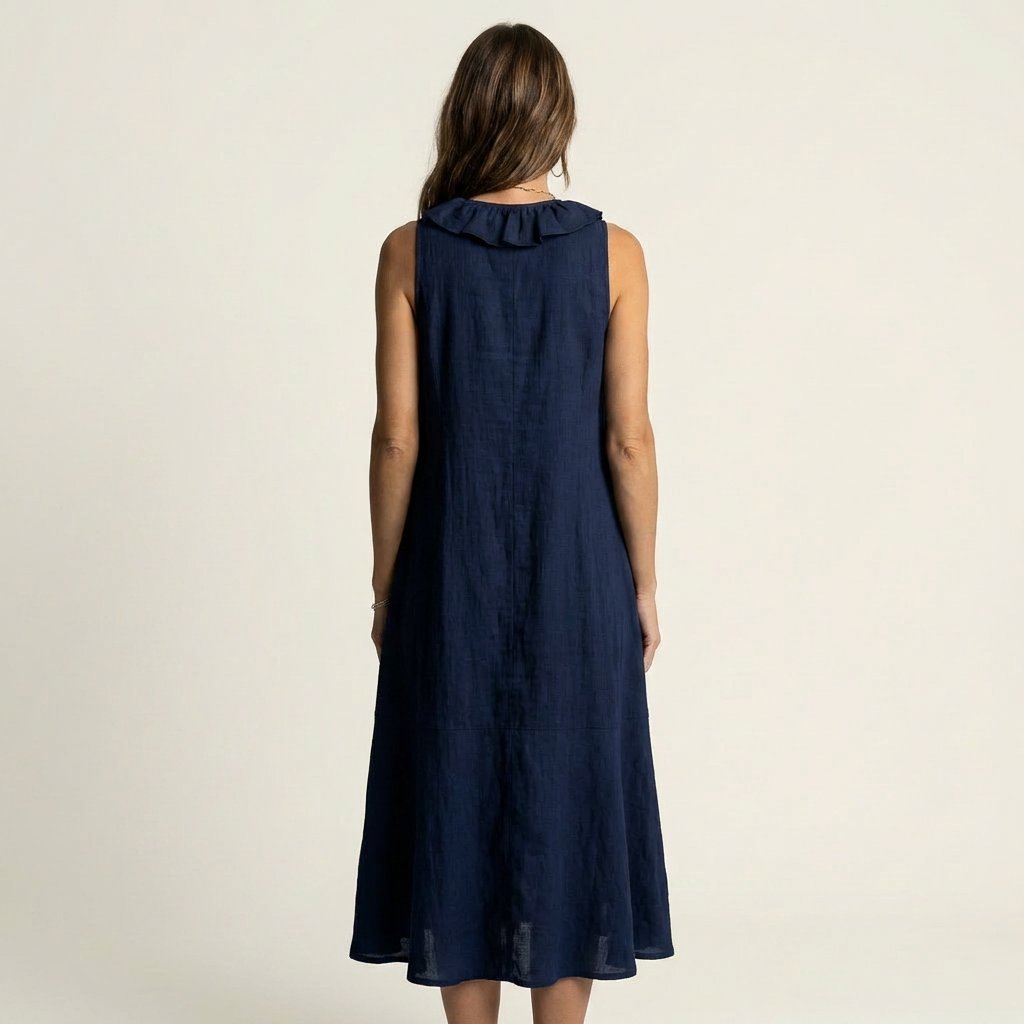 Vicky | Ruffle-Front V-Neck Sleeveless Maxi Dress Angle