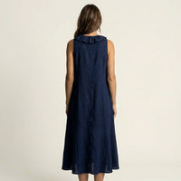 Vicky | Ruffle-Front V-Neck Sleeveless Maxi Dress Angle