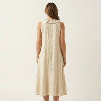 Vicky | Ruffle-Front V-Neck Sleeveless Maxi Dress Front