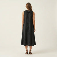 Vicky | Ruffle-Front V-Neck Sleeveless Maxi Dress Side