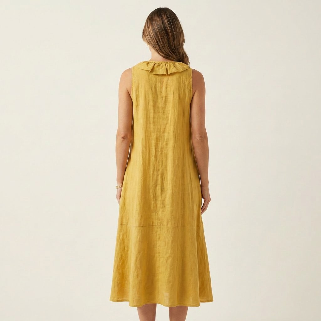 Vicky | Ruffle-Front V-Neck Sleeveless Maxi Dress View 12