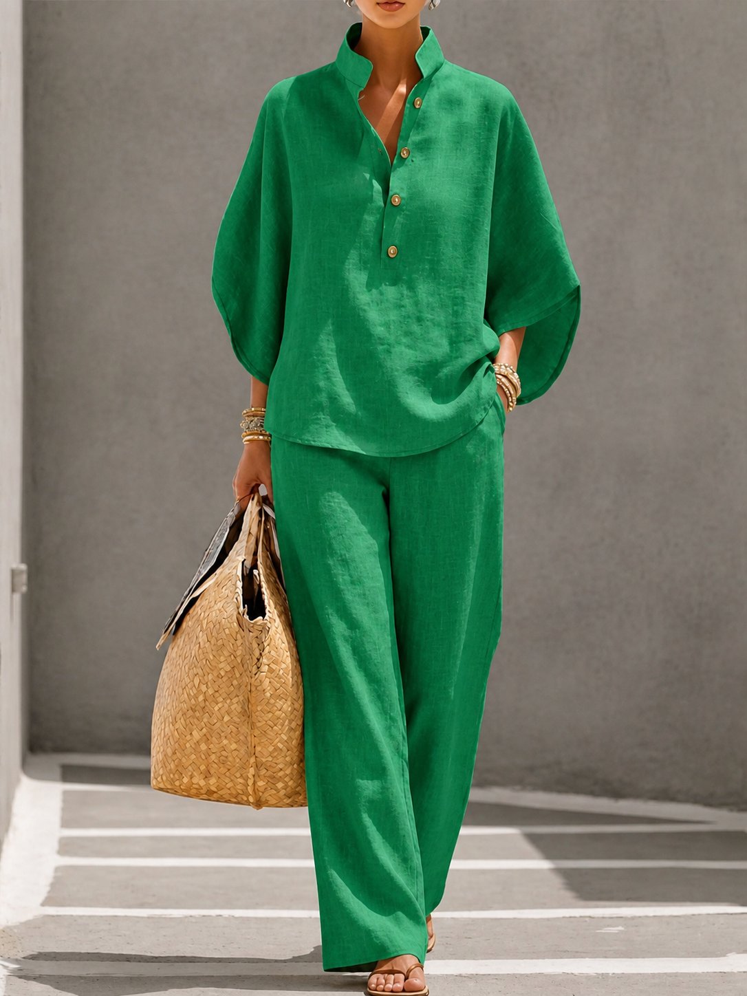 Vivian | Stand-Collar Two-Piece Set Back