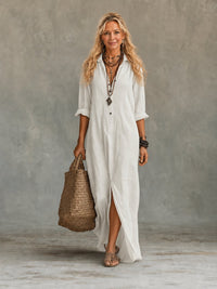 Vivienne | Button-Down Maxi Dress for Women Back