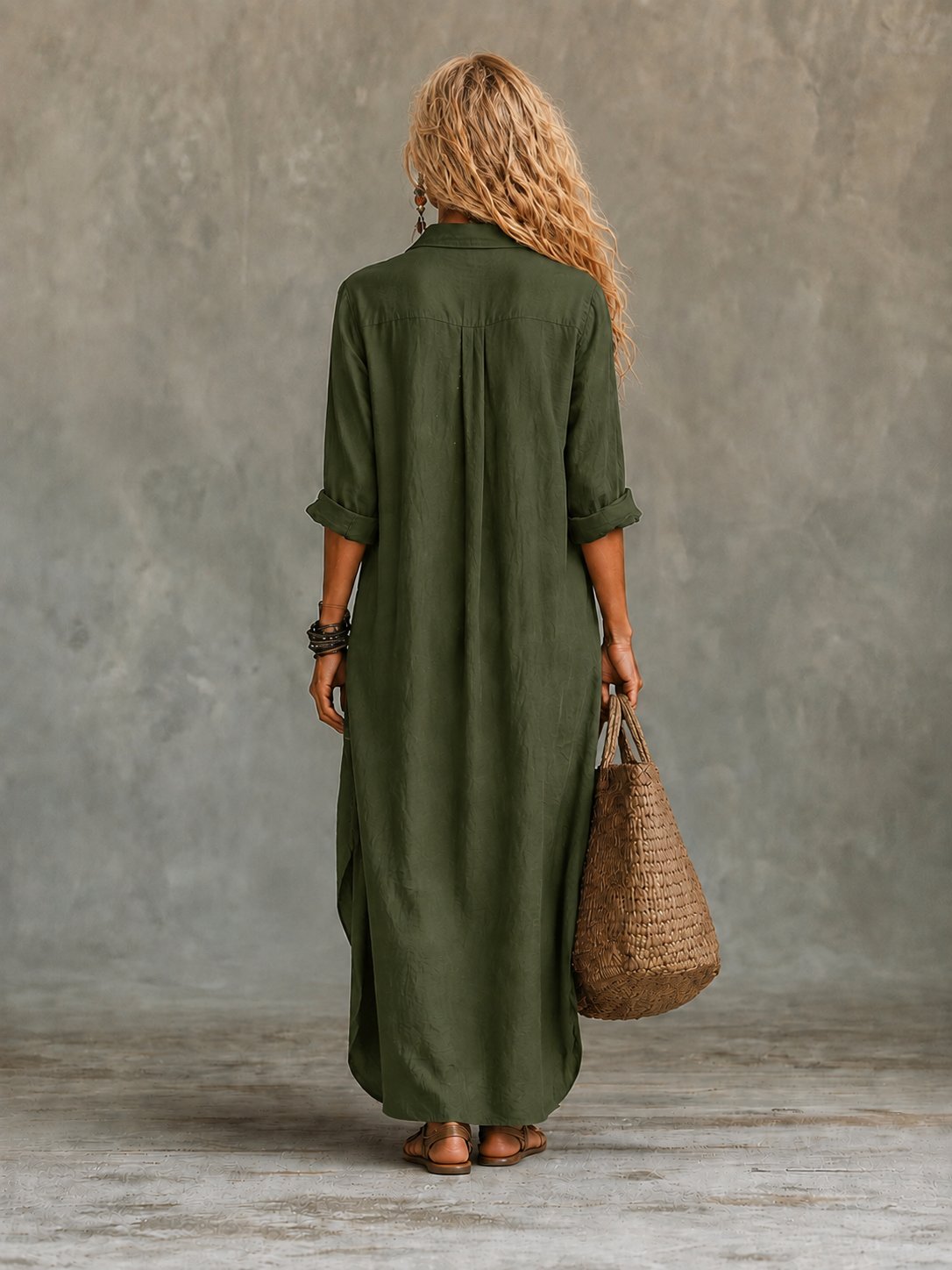 Vivienne | Button-Down Maxi Dress for Women Detail