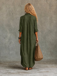Vivienne | Button-Down Maxi Dress for Women Detail