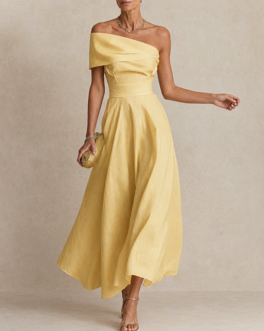 Wenda | Elegant Flowy Maxi Dress for Women Detail