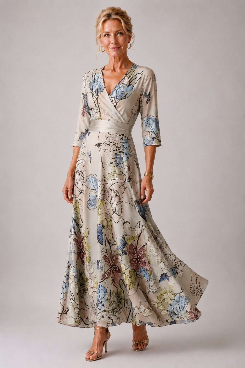 Ysa | Chic Dress with Floral Print Front