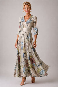Ysa | Chic Dress with Floral Print Front