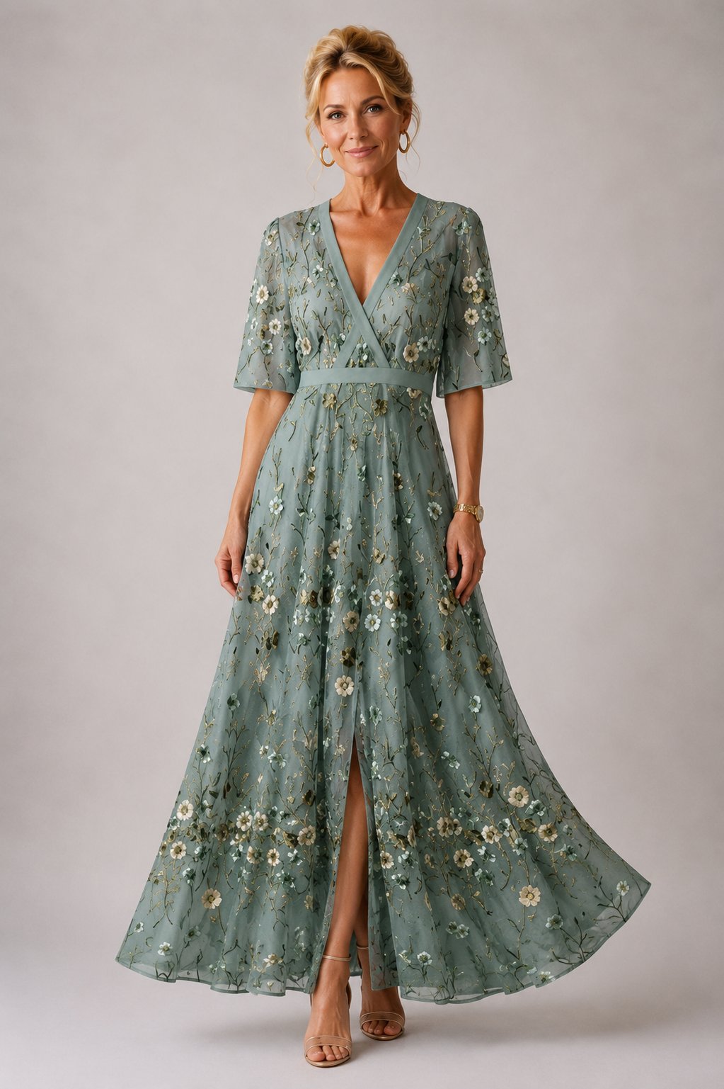 Ysa | Chic Dress with Floral Print Side