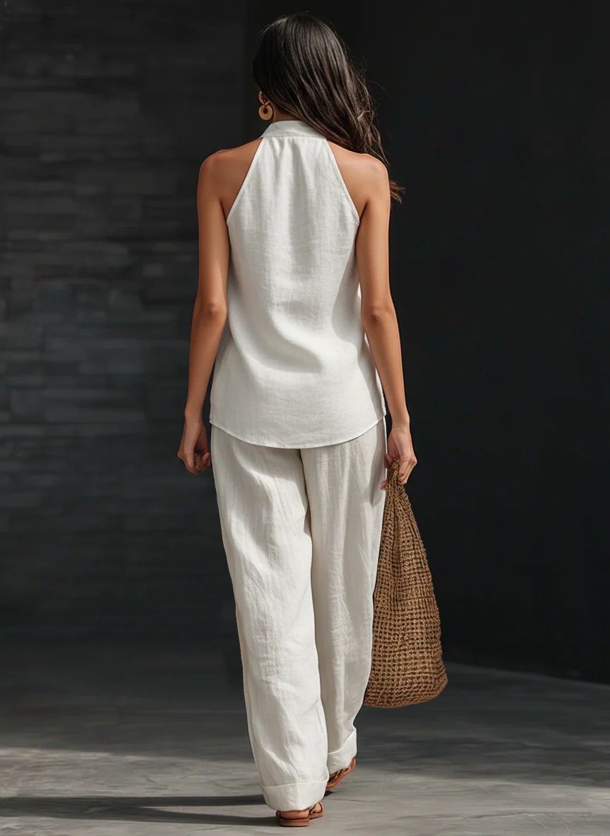 Zoe™ Sleeveless Set with Wide Pants Back