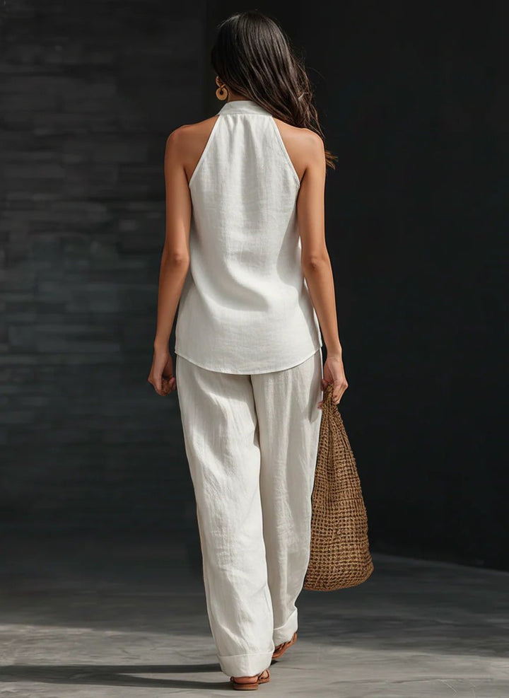 Zoe™ Sleeveless Set with Wide Pants Back