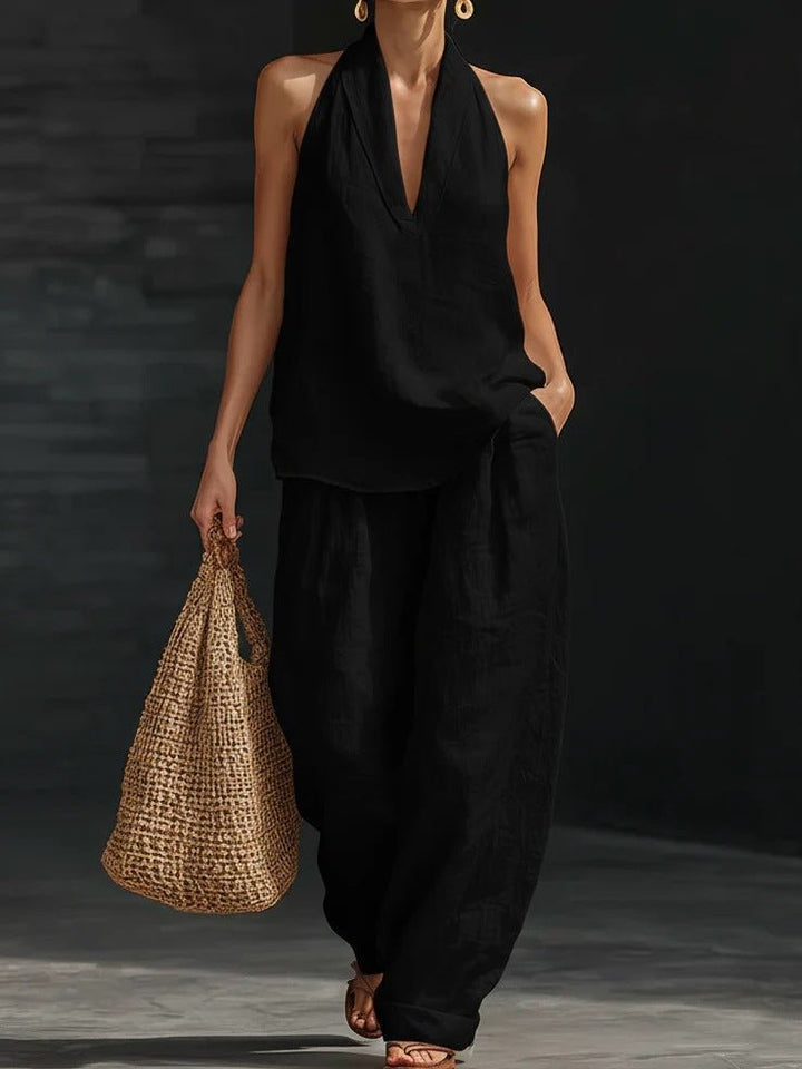 Zoe™ Sleeveless Set with Wide Pants Front