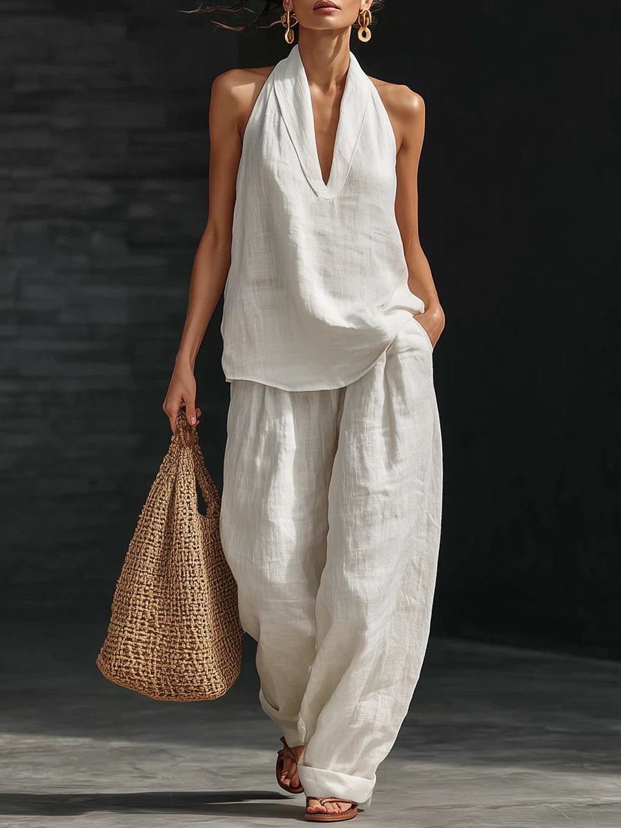 Zoe™ Sleeveless Set with Wide Pants Hero