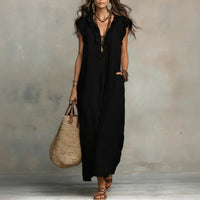 Zoey | Long Bohemian Dress Close Up